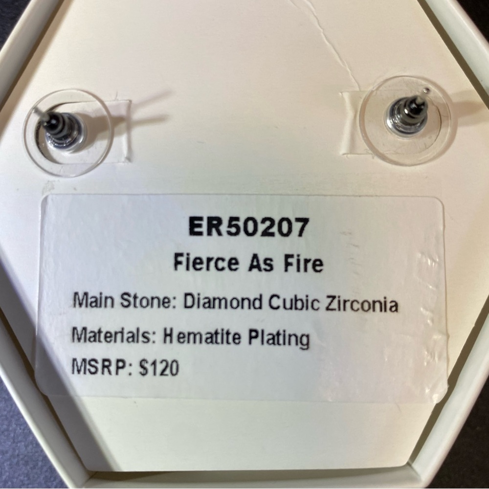 āFierce As Fireā April 2025 CZ Hematite Stud Earrings - Picture 3 of 3